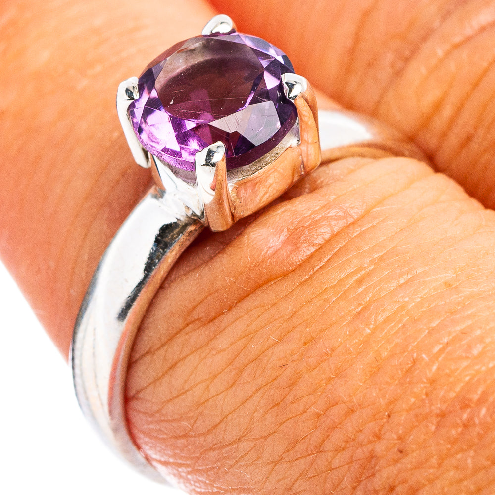 Faceted Amethyst Ring Size 8 (.925 Sterling Silver)