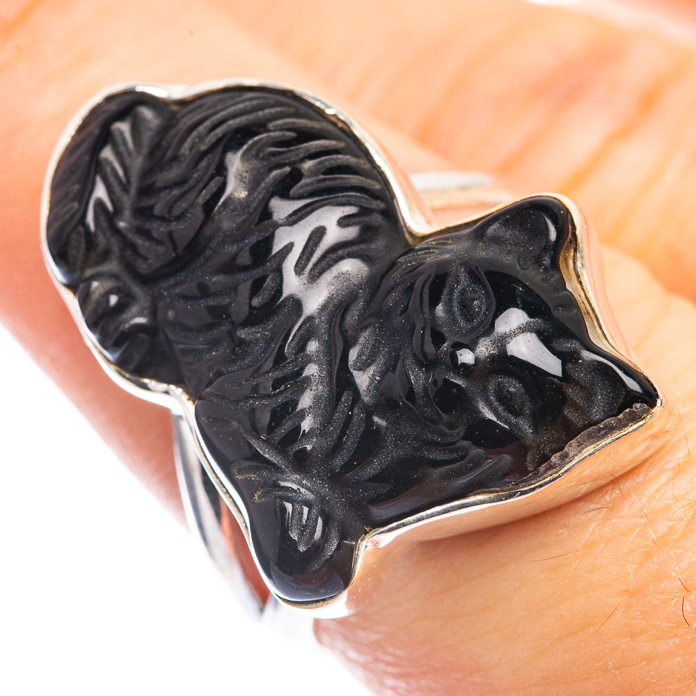 Black Onyx Cat Ring Size 6.5 (925 Sterling Silver) RING143270