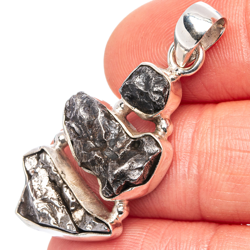 Rare Campo Del Cielo Meteorite Pendant 1 1/2" (.925 Sterling Silver)