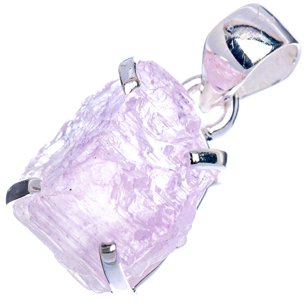 Raw Kunzite Pendant 1 1/8" (925 Sterling Silver) P41666