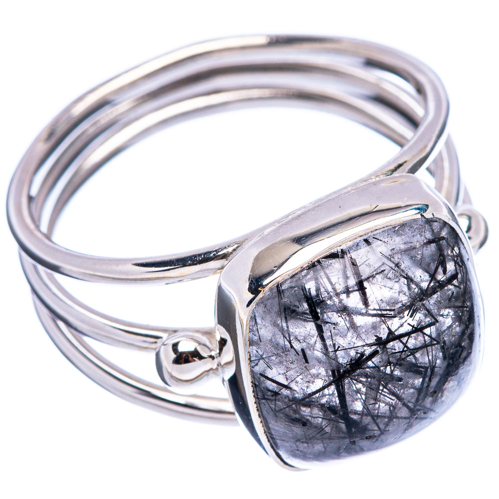 Premium Tourmalinated Quartz Ring Size 8.75 (.925 Sterling Silver)