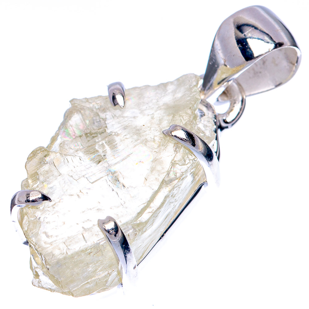 Rare Hiddenite Pendant 1 1/4" (925 Sterling Silver) P41529