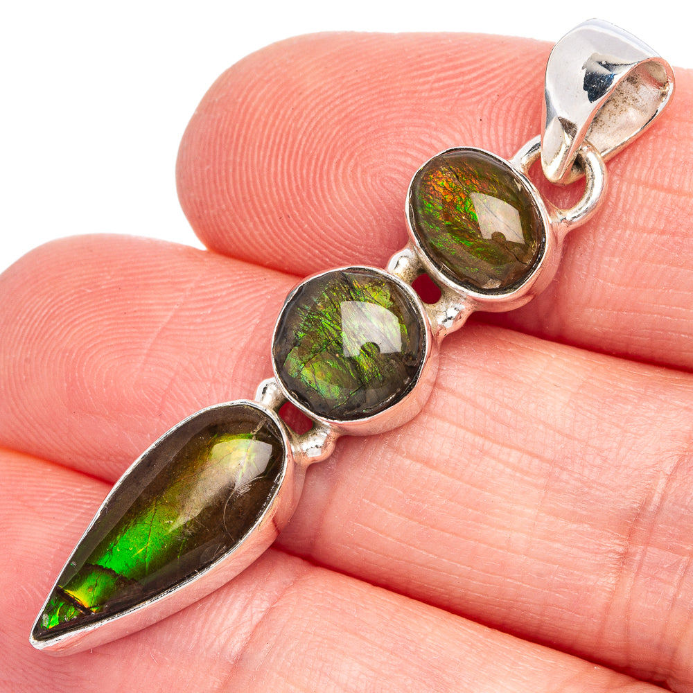 Ammolite Pendant 1 7/8" (925 Sterling Silver) P40329