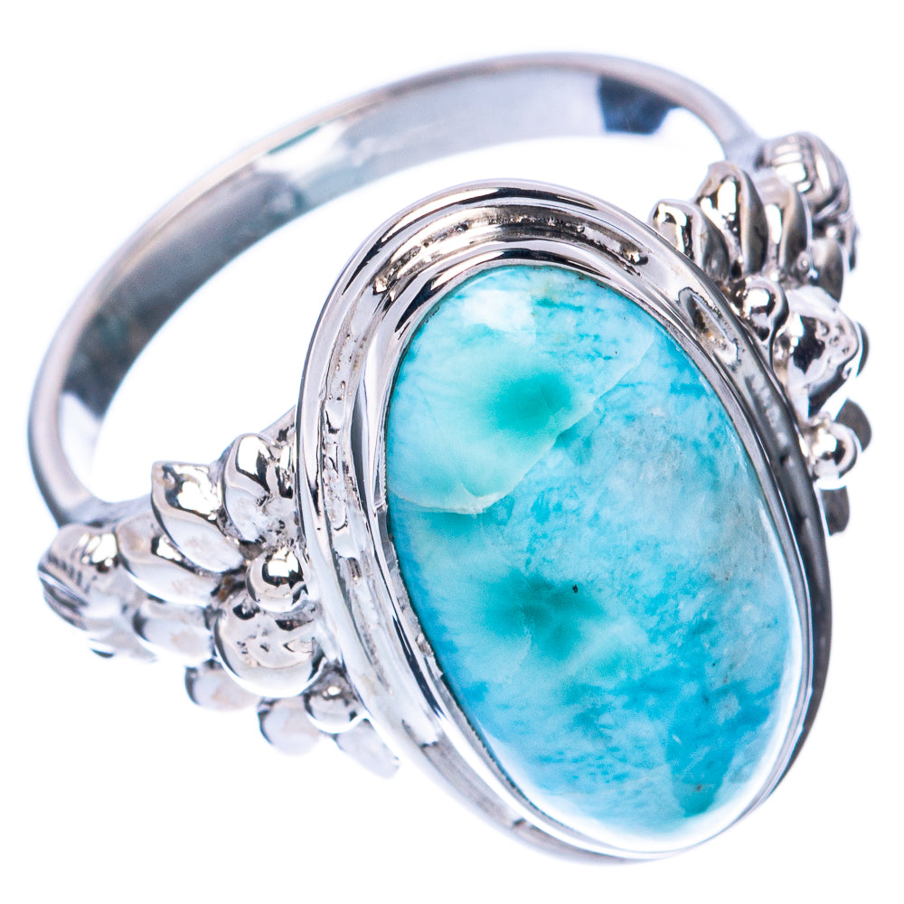 Premium Larimar 925 Sterling Silver Ring Size 8 (925 Sterling Silver) R2670