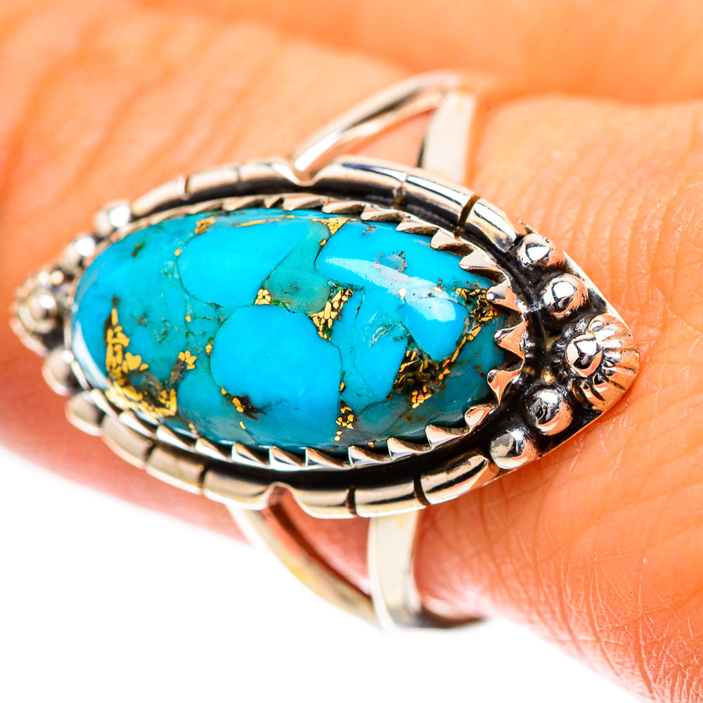 Blue Copper Composite Turquoise Ring Size 9.25 (925 Sterling Silver) RING139042