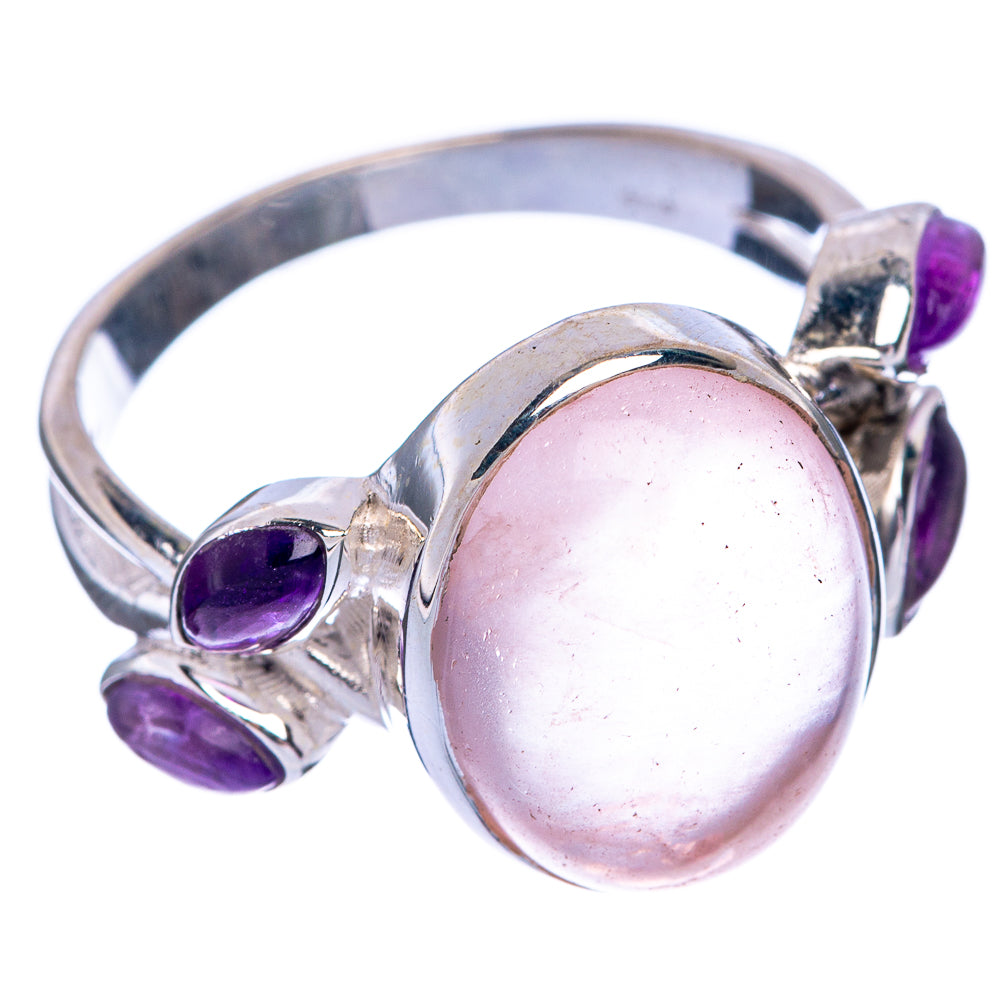 Rose Quartz, Amethyst Ring Size 10 (925 Sterling Silver) R144774