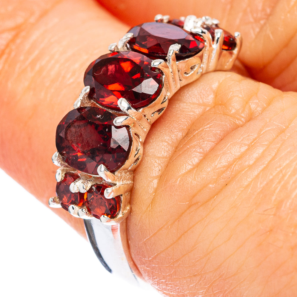 Garnet Ring Size 7 (925 Sterling Silver) R2348