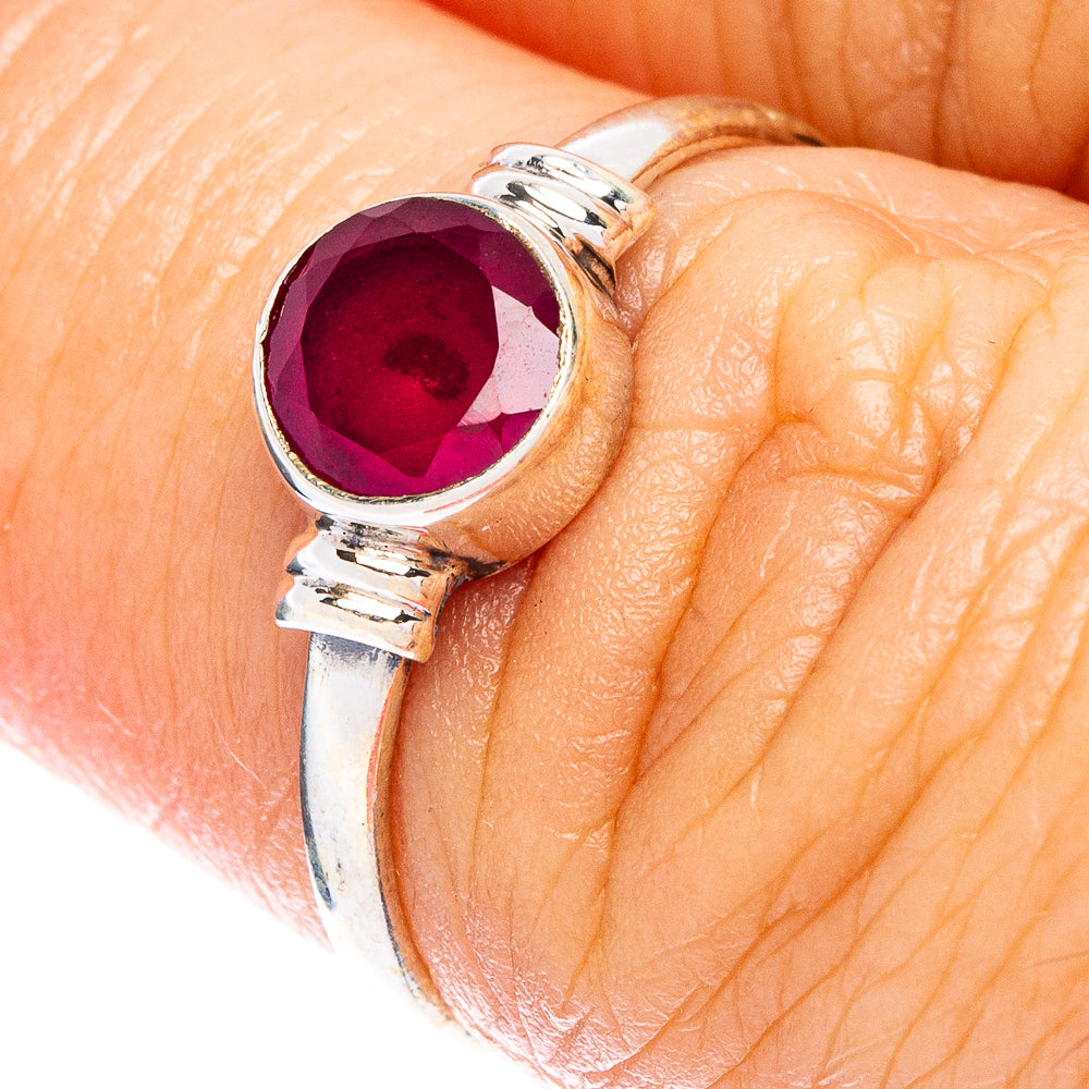 Glass Filled Ruby Dainty Ring Size 6.25 (925 Sterling Silver) R146915