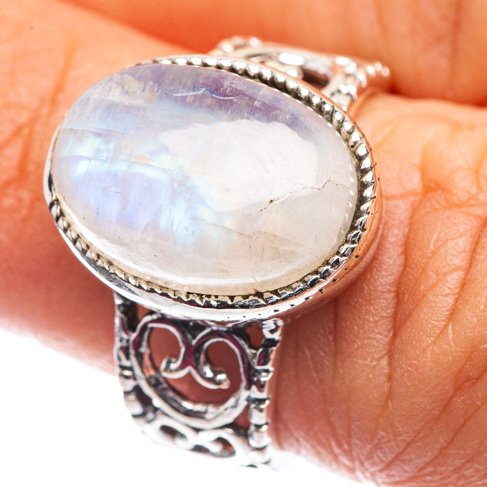 Rainbow Moonstone Dainty Ring Size 6 (925 Sterling Silver) R142560