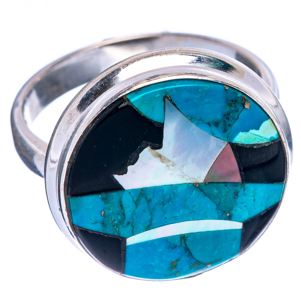 Chrysocolla Black Onyx Ring Size 7.25 (925 Sterling Silver) R146553