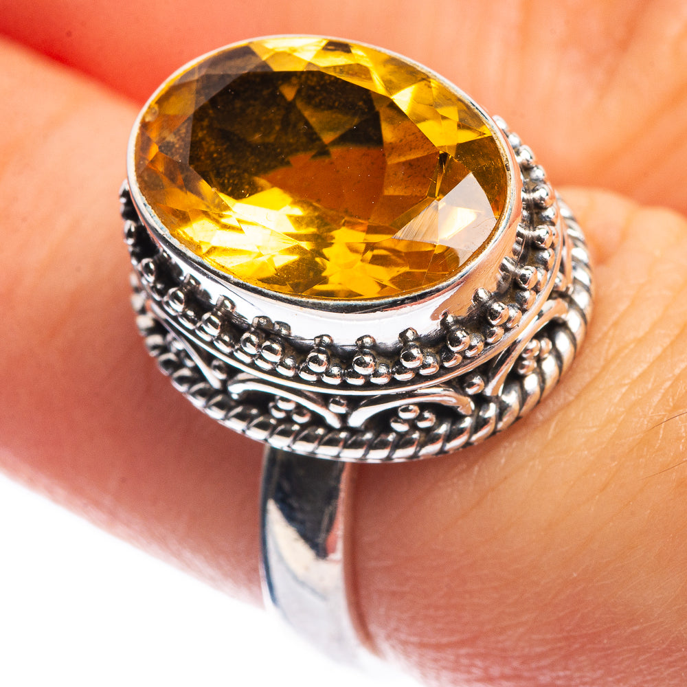 Faceted Citrine Ring Size 7.25 (925 Sterling Silver) R144095