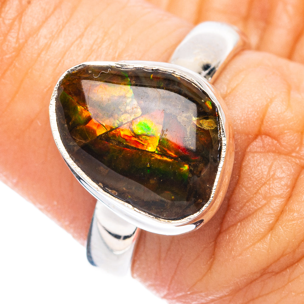 Rare Ammolite Ring Size 6.25 (925 Sterling Silver) R4884