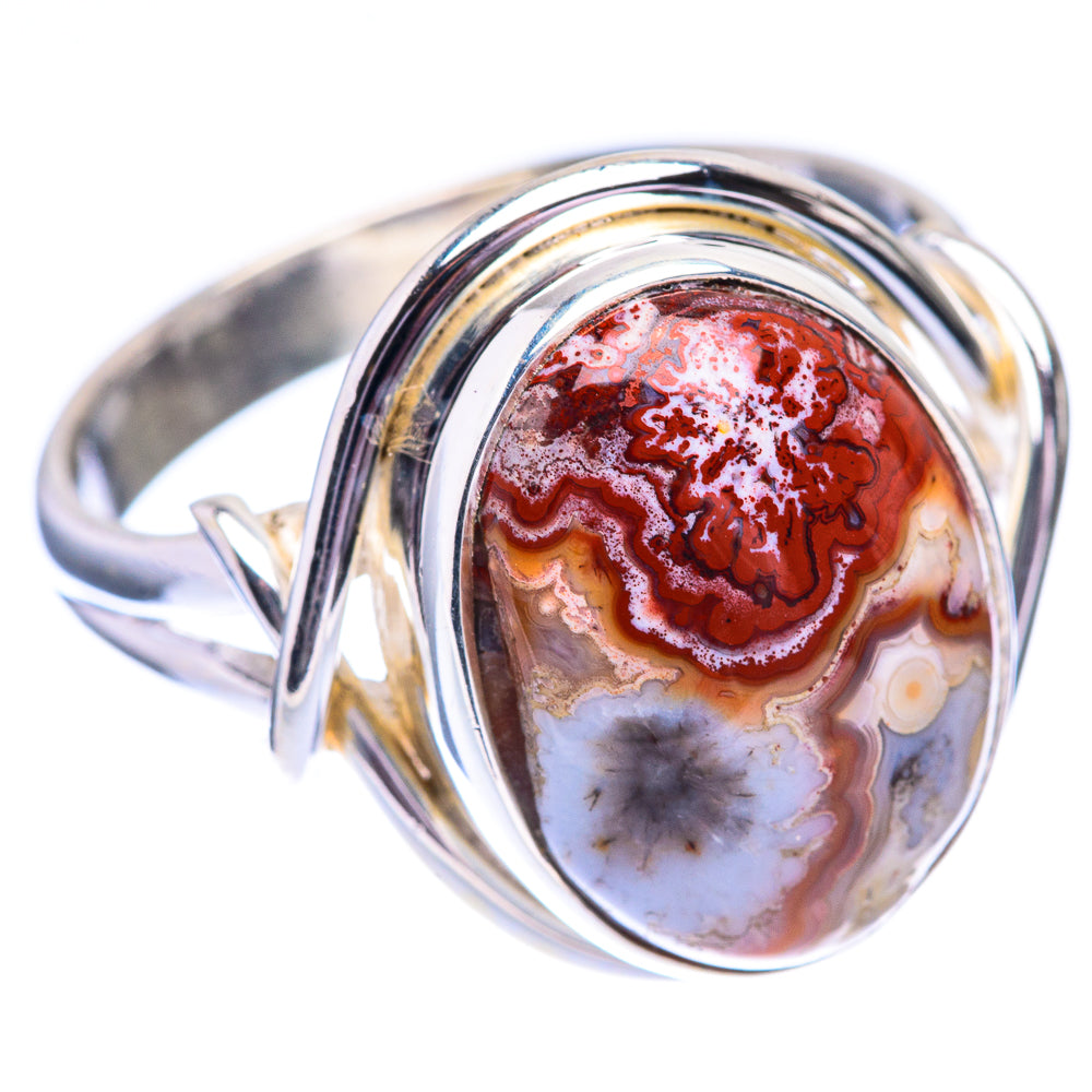 Crazy Lace Agate Ring Size 9.25 (925 Sterling Silver) R140541