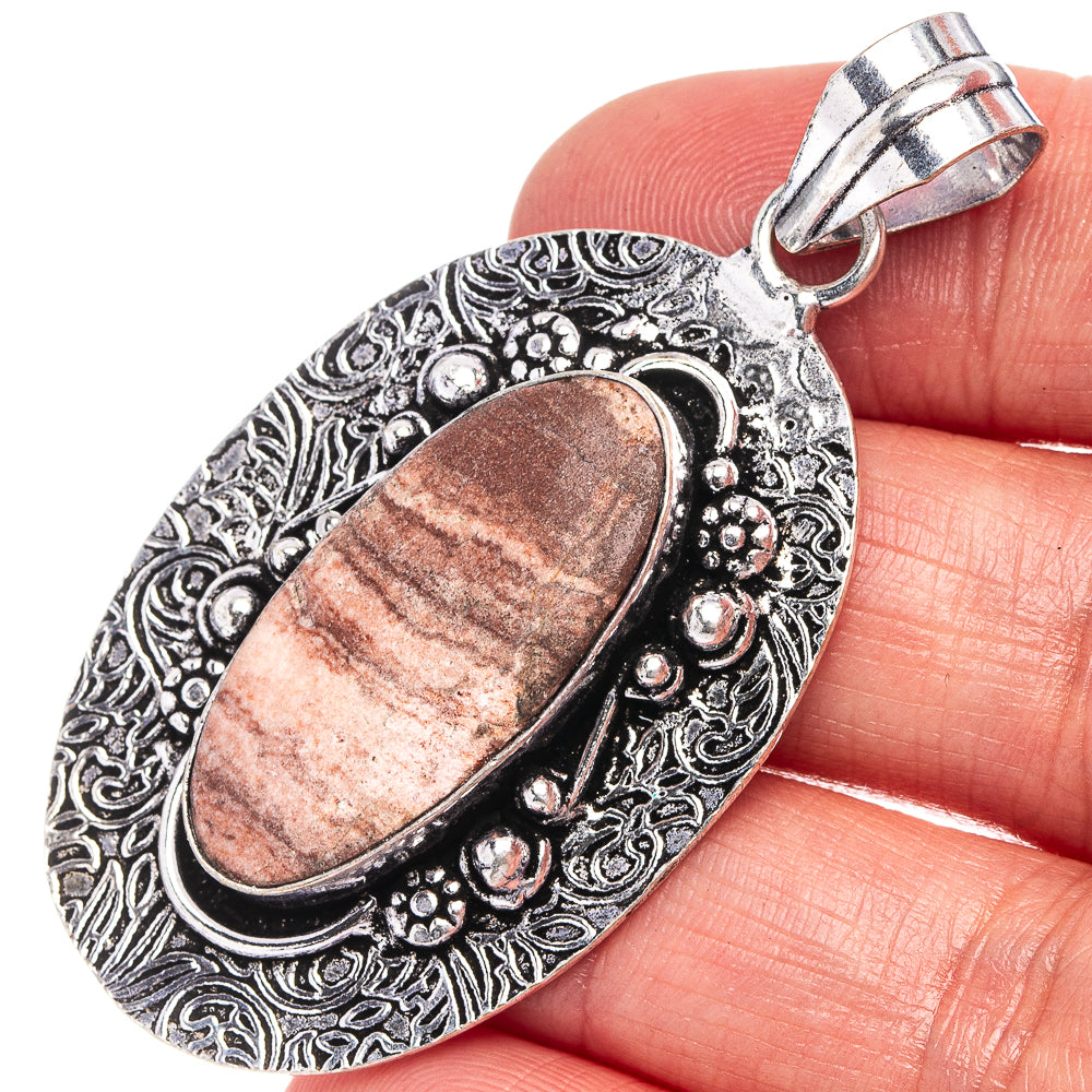 Coconut Jasper Pendant 2 1/4" (German Silver)