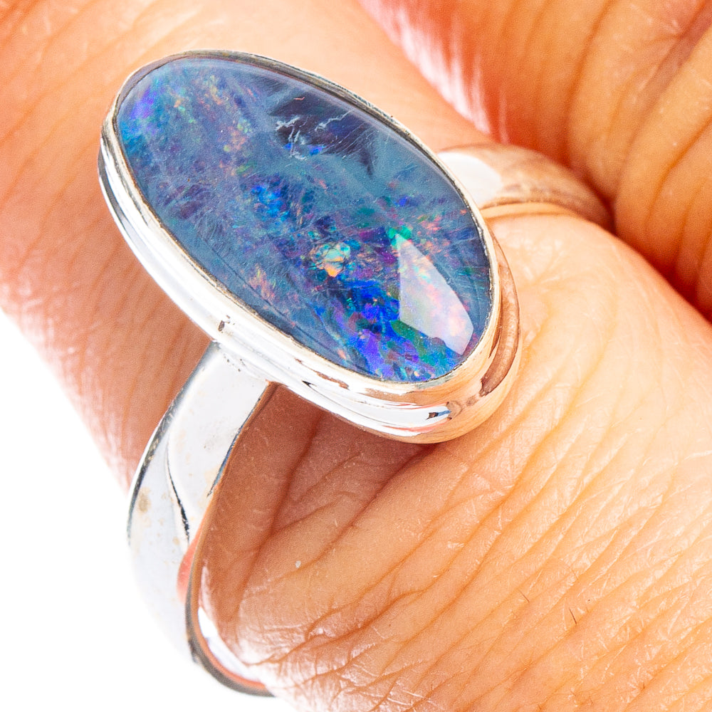 Rare Triplet Opal Ring Size 9 (925 Sterling Silver) R6751