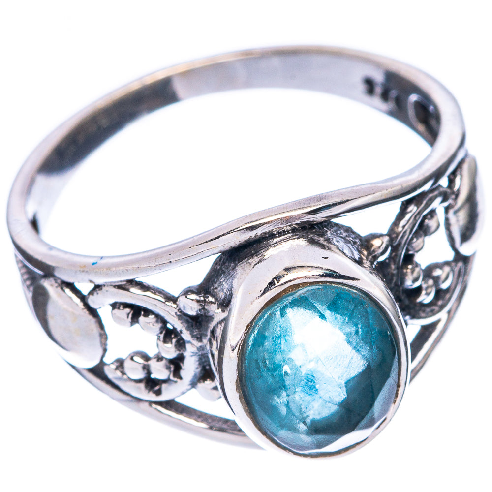 Blue Fluorite Dainty Ring Size 6.5 (925 Sterling Silver) R6010