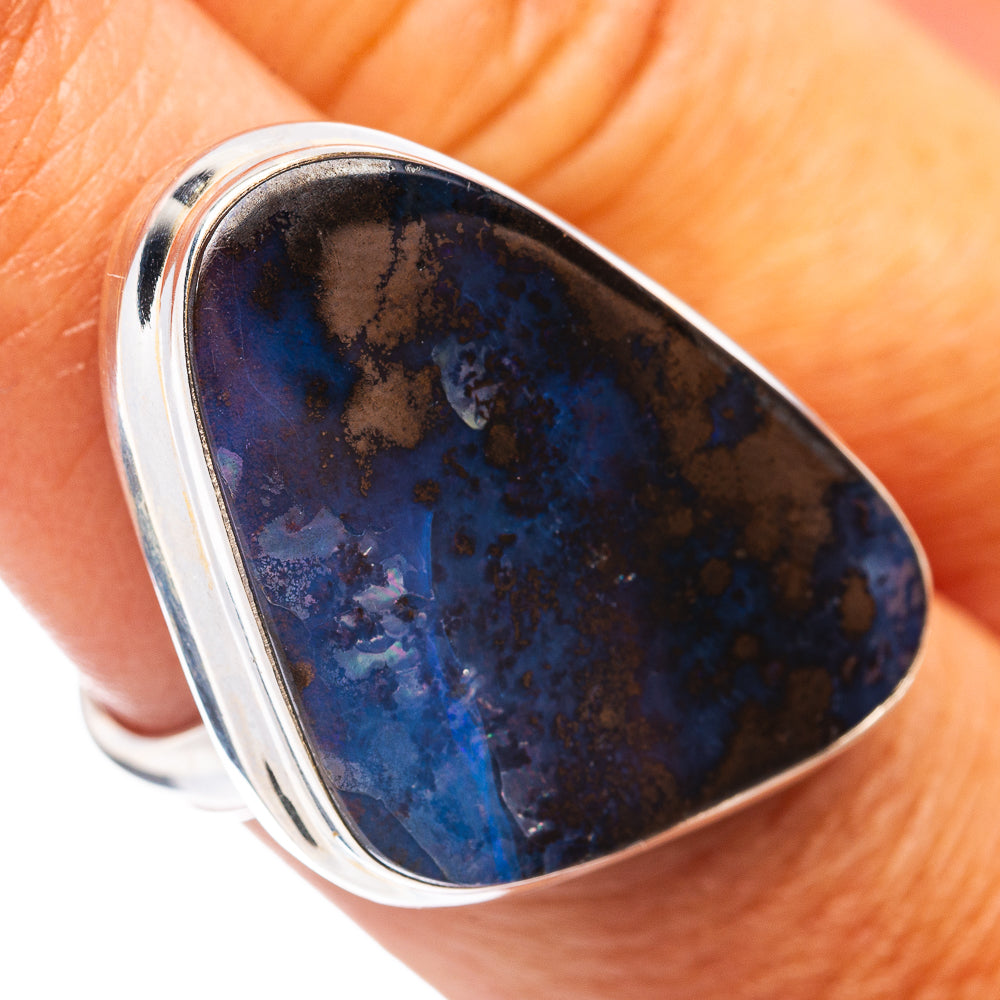 Premium Rare Boulder Opal Ring Size 8 (.925 Sterling Silver)