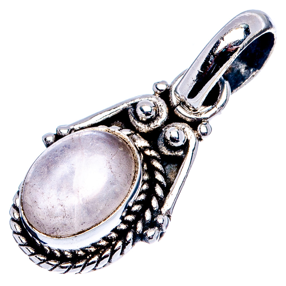 Rose Quartz Dainty Pendant 7/8" (.925 Sterling Silver)