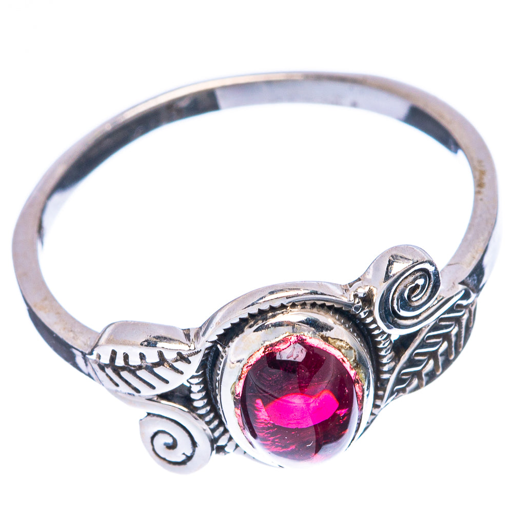 Garnet Leaf 925 Sterling Silver Ring Size 7.75 (925 Sterling Silver) R5333