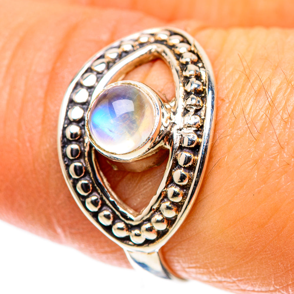 Rainbow Moonstone Ring Size 7.5 (925 Sterling Silver) RING138469