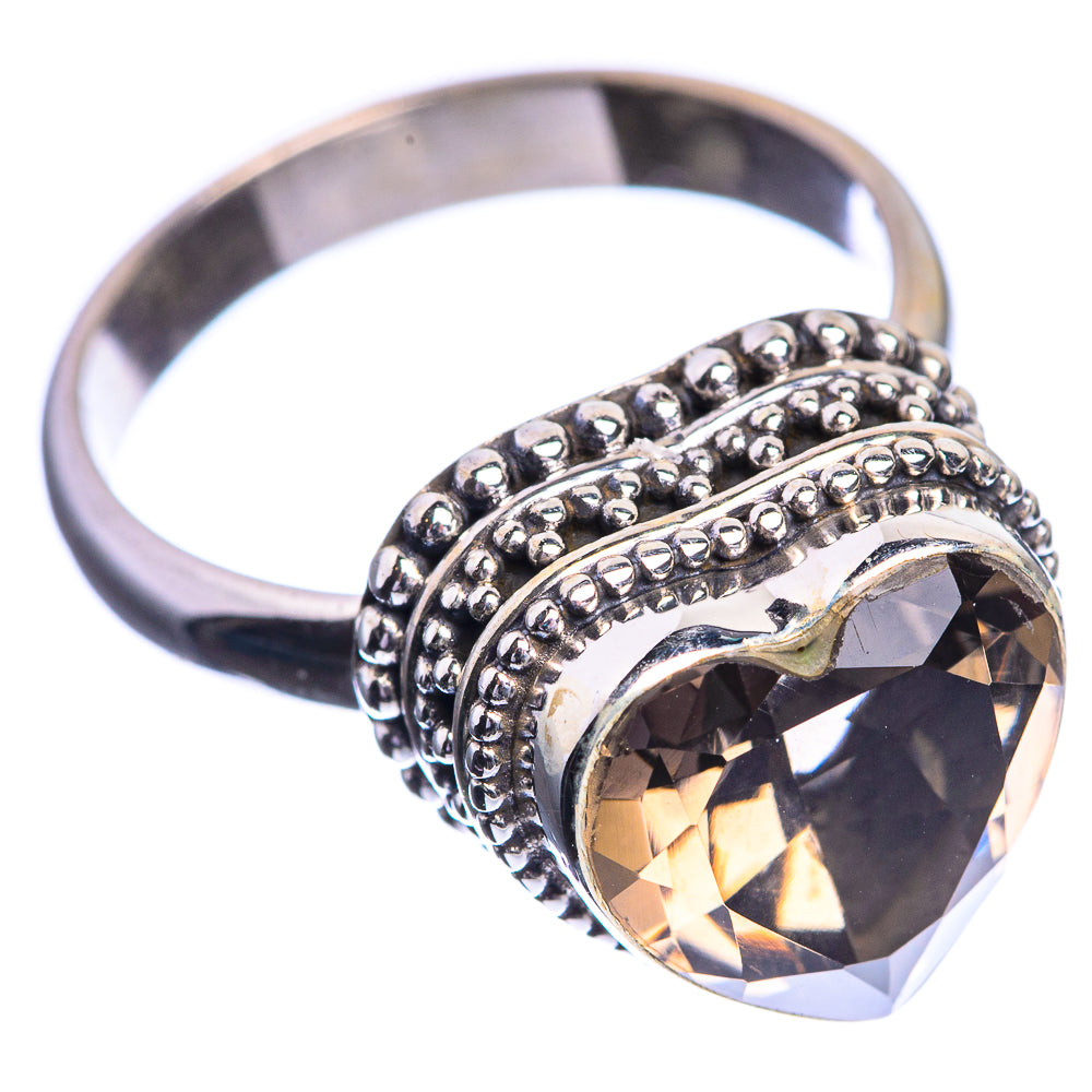 Smoky Quartz 925 Sterling Silver Ring Size 7.25