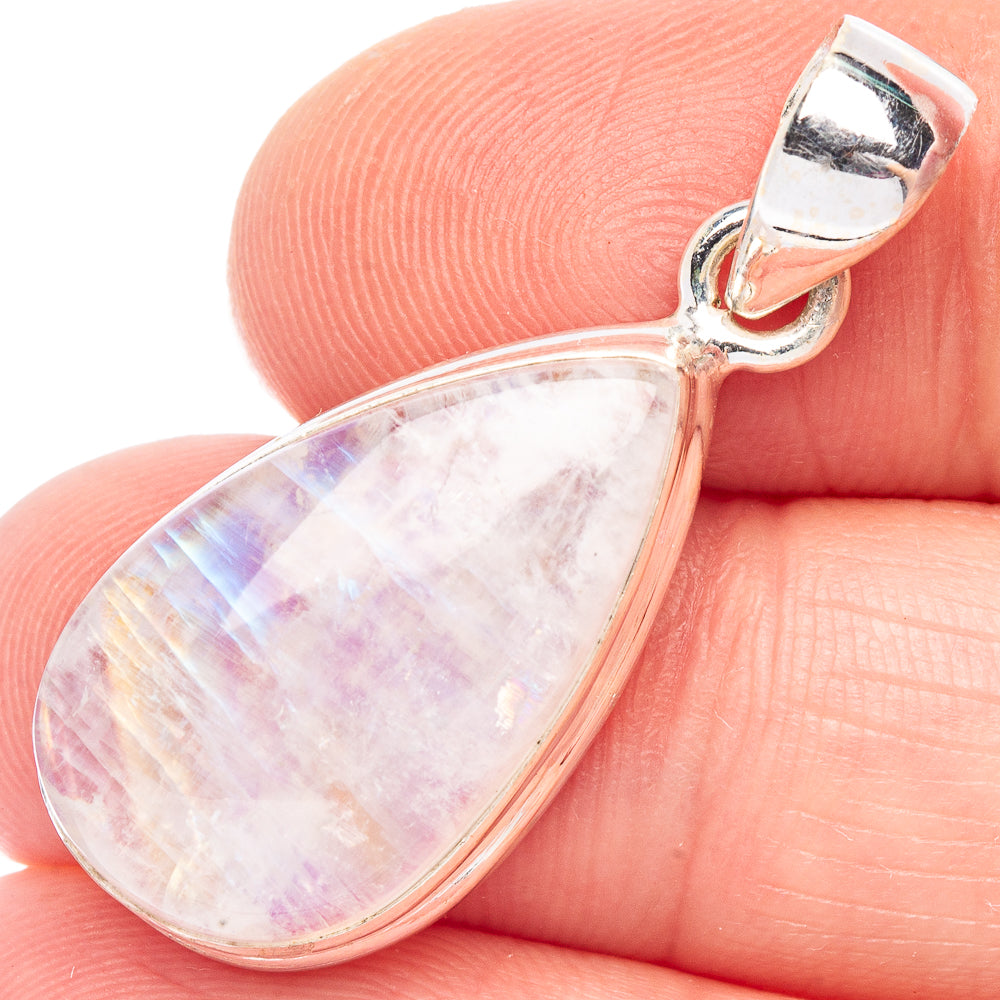 Rainbow Moonstone Pendant 1 3/8" (925 Sterling Silver) P44151