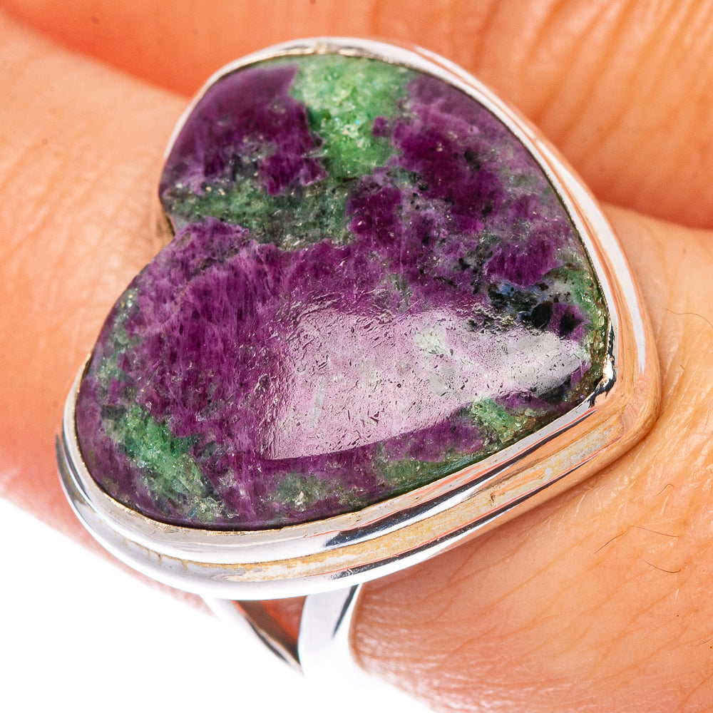 Ruby Zoisite Heart Ring Size 7 (925 Sterling Silver) R1505