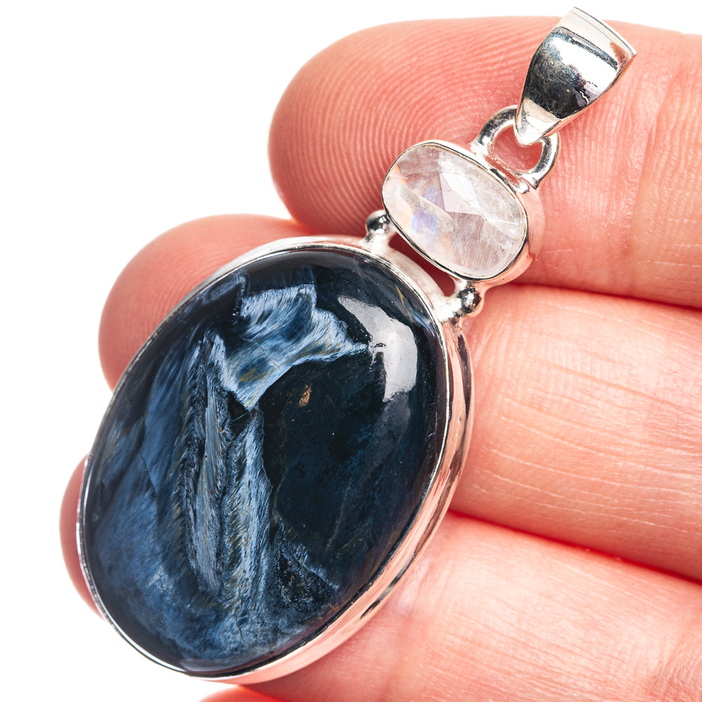 Pietersite, Rainbow Moonstone Pendant 1 3/4" (925 Sterling Silver) P39122