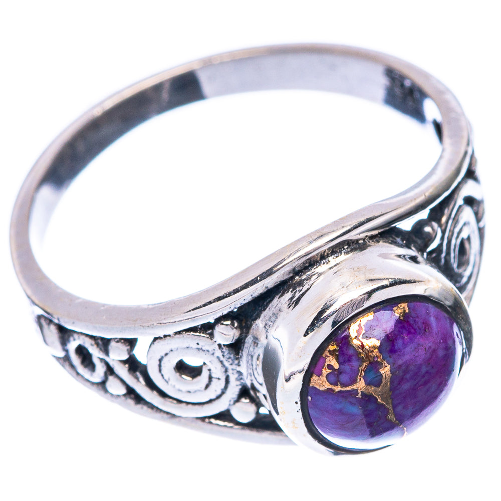 Purple Copper Composite Turquoise 925 Sterling Silver Ring Size 6.75 (925 Sterling Silver) R5367