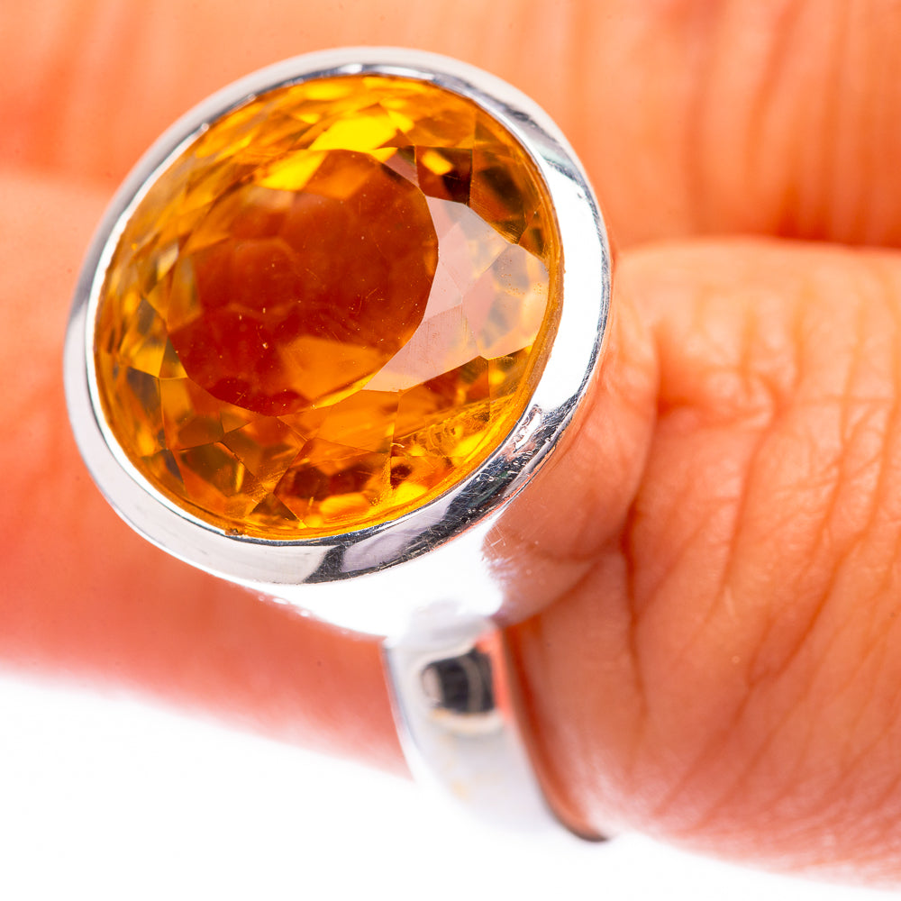 Faceted Citrine Ring Size 6.5 (925 Sterling Silver) R140490