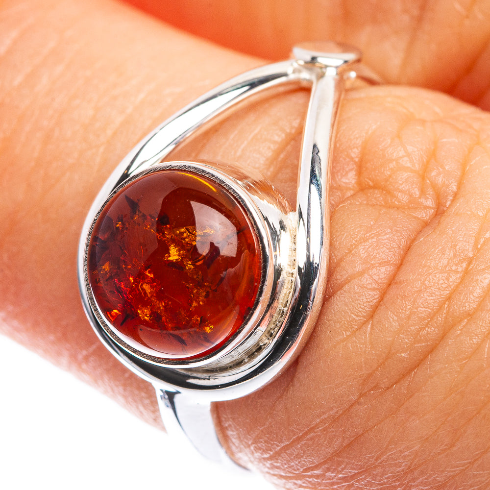 Baltic Amber Ring Size 6.5 (925 Sterling Silver) R142380