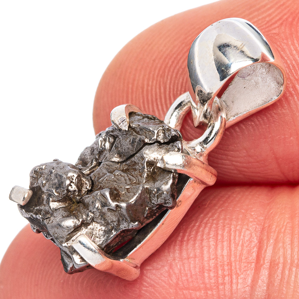 Rare Campo Del Cielo Meteorites  Pendant 1" (925 Sterling Silver) P41651