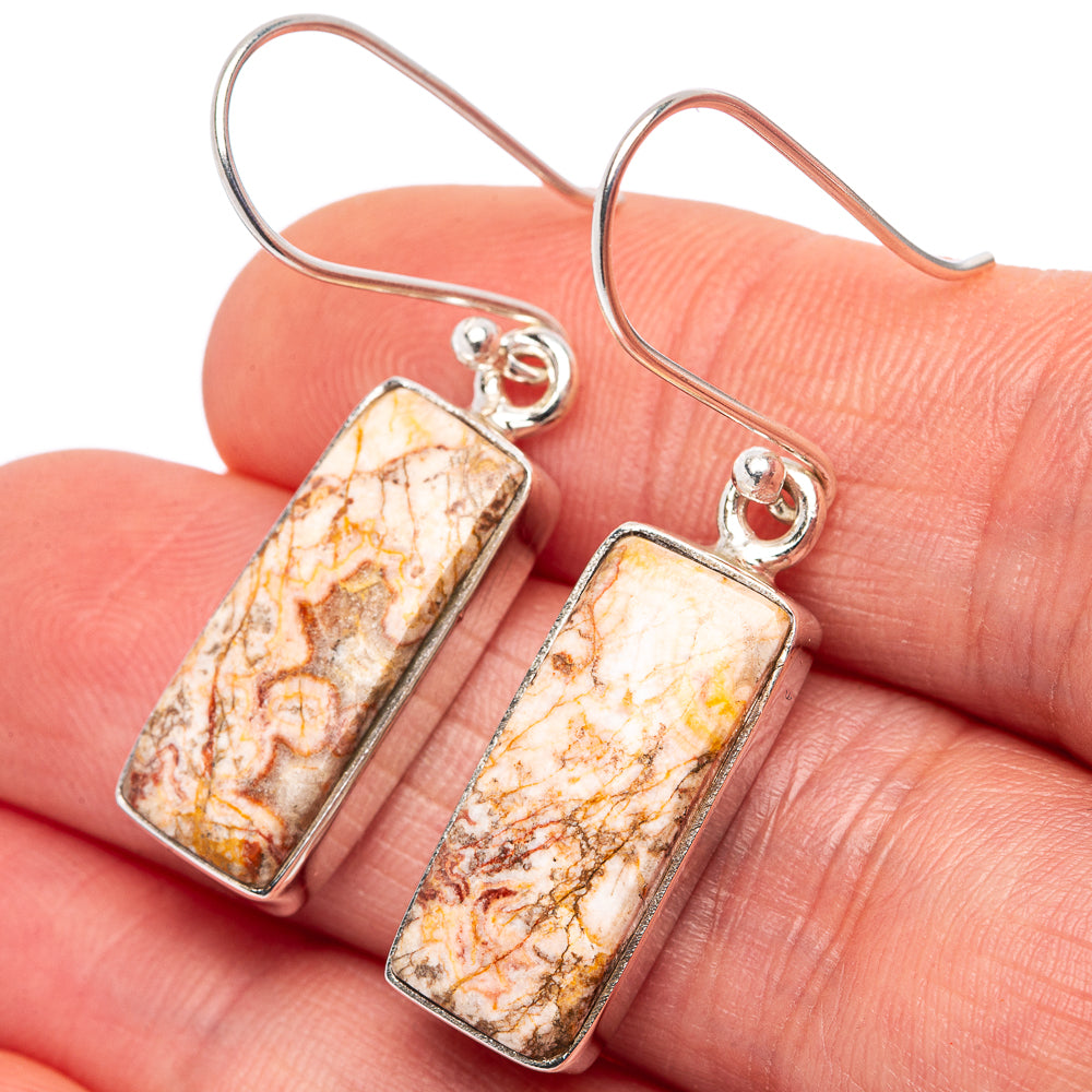 Rosetta Jasper Earrings 1 5/8" (.925 Sterling Silver)