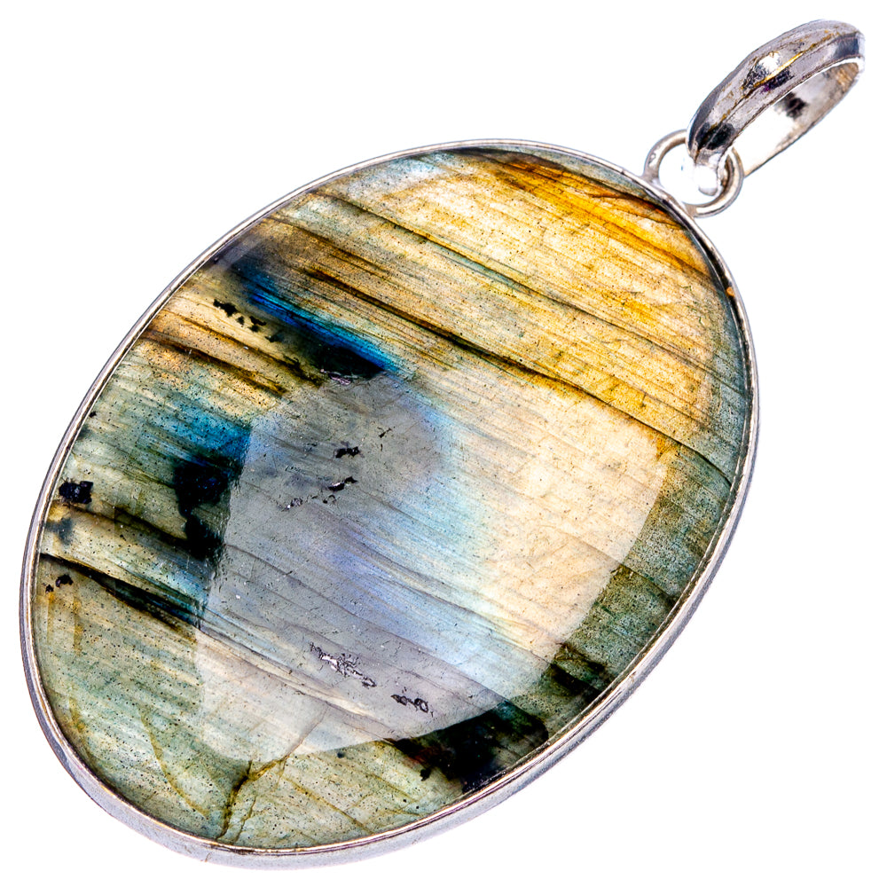 Labradorite Pendant 2" (Silver Plated)
