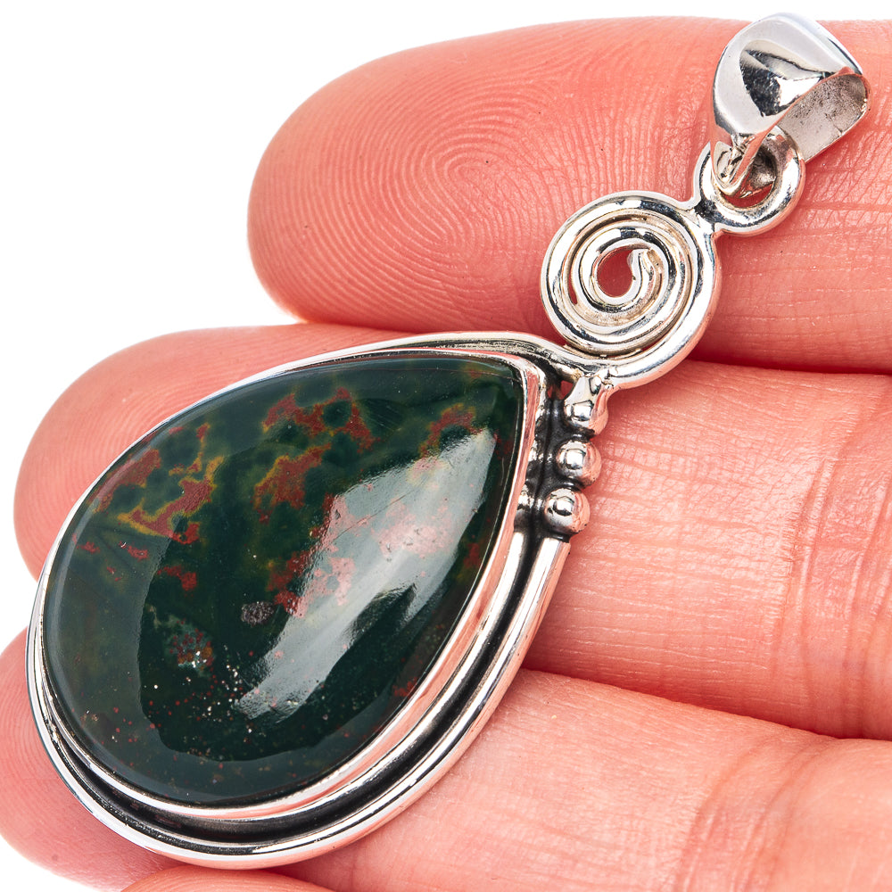 Bloodstone Pendant 2" (925 Sterling Silver) P41338