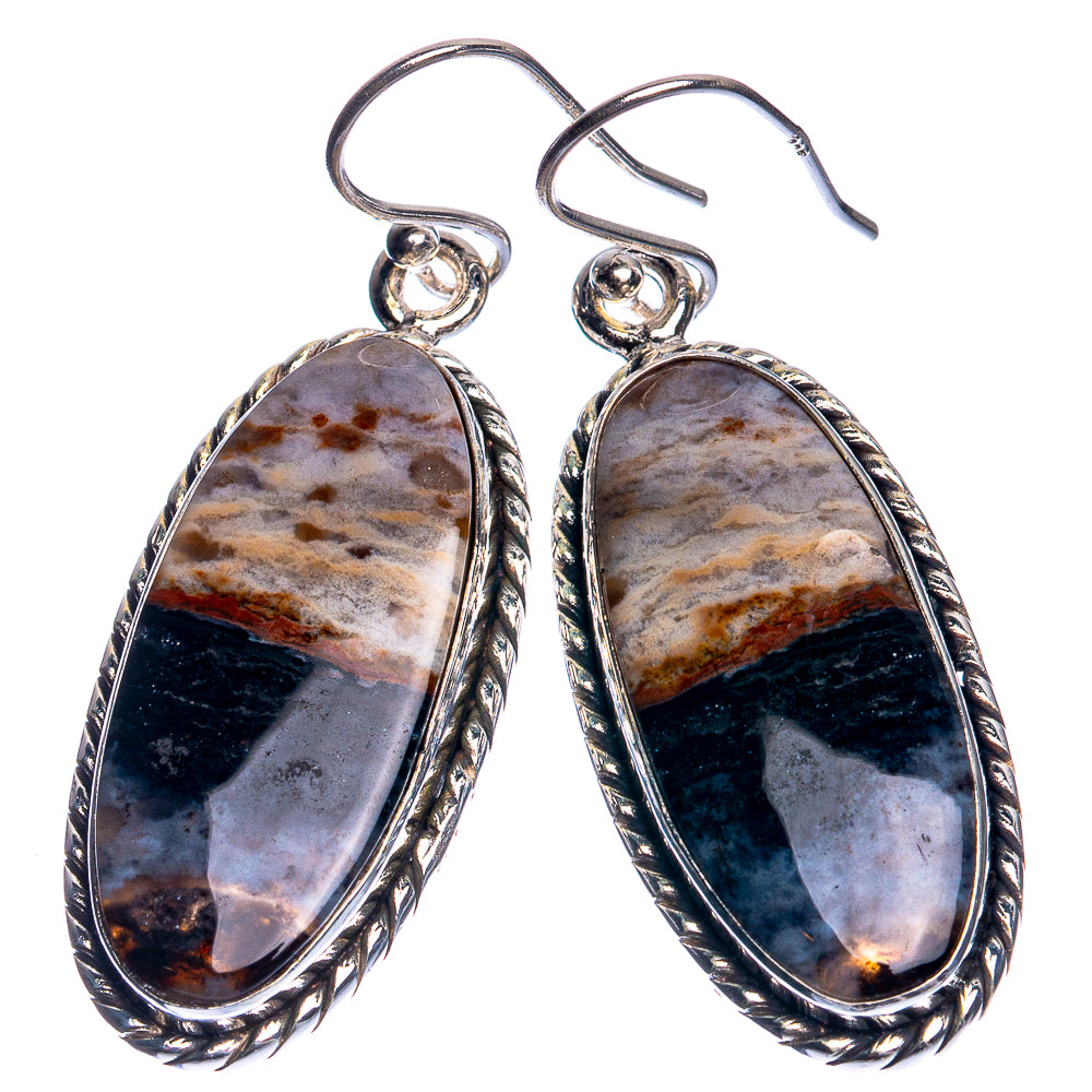 Pietersite 925 Sterling Silver Earrings 1 3/4"