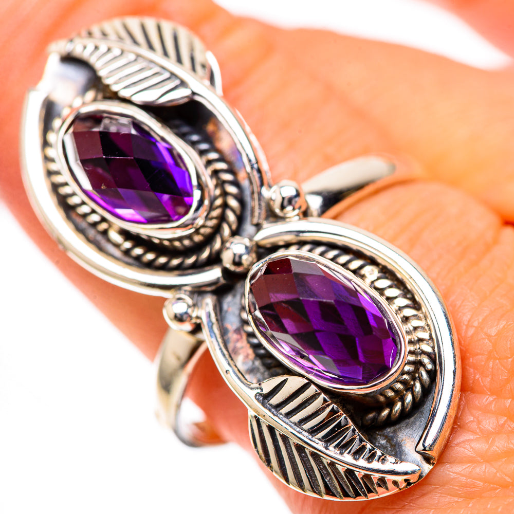 Large Faceted Amethyst 925 Sterling Silver Ring Size 9.75 (925 Sterling Silver) RING139714