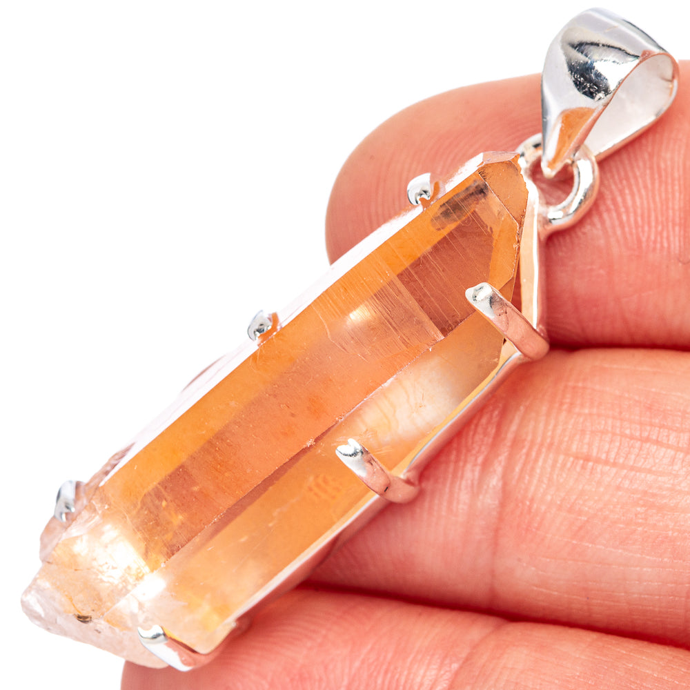 Rare Imperial Topaz Pendant 1 3/4" (925 Sterling Silver) P41688
