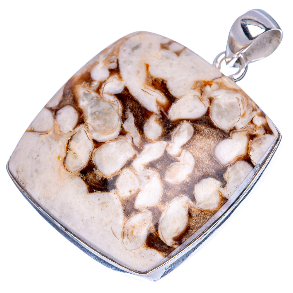 Peanut Wood Jasper Pendant 1 5/8" (925 Sterling Silver) P42224
