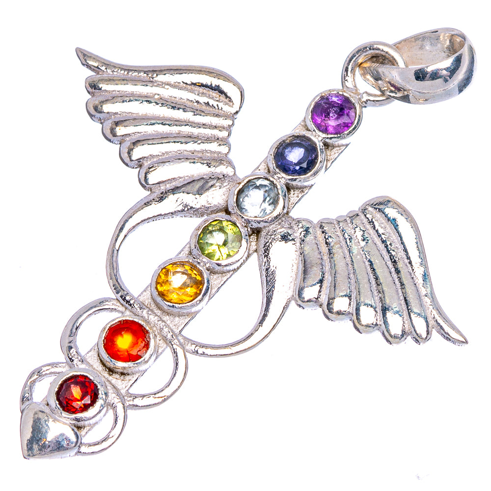 Chakra Wings Pendant 1 3/4" (925 Sterling Silver) P40563