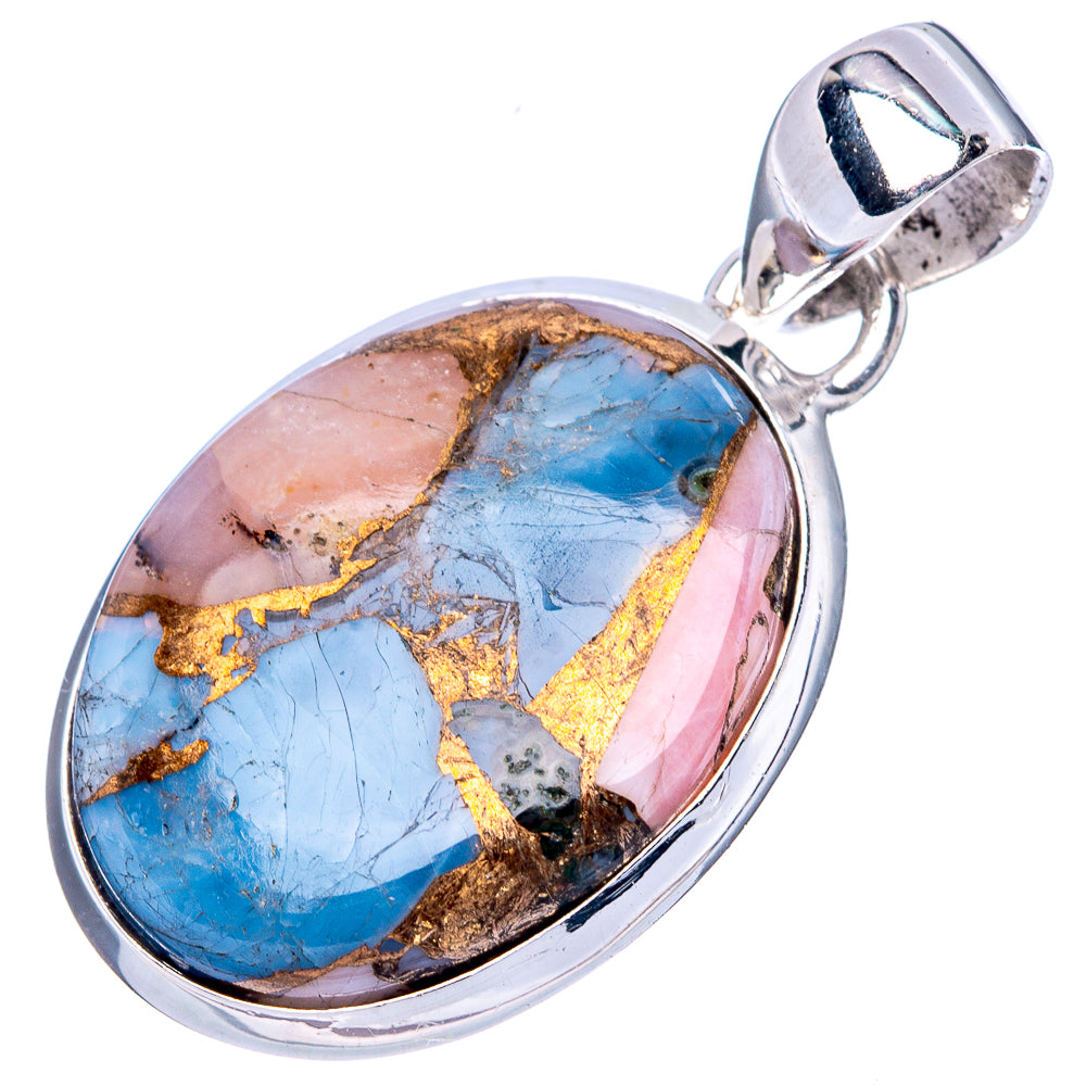 Pink Opal In Kyanite Pendant 1 3/8" (925 Sterling Silver) P42525