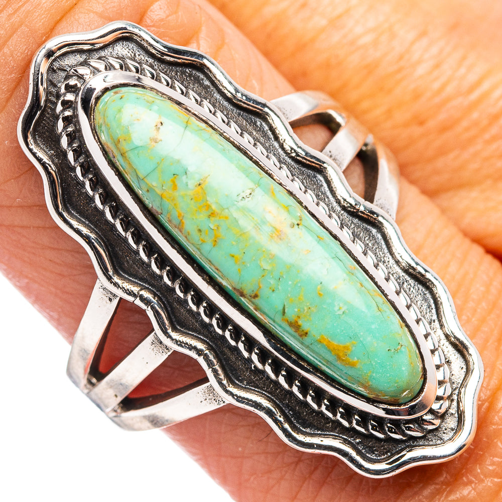 Native Style Royston Turquoise Ring Size 9 (.925 Sterling Silver)