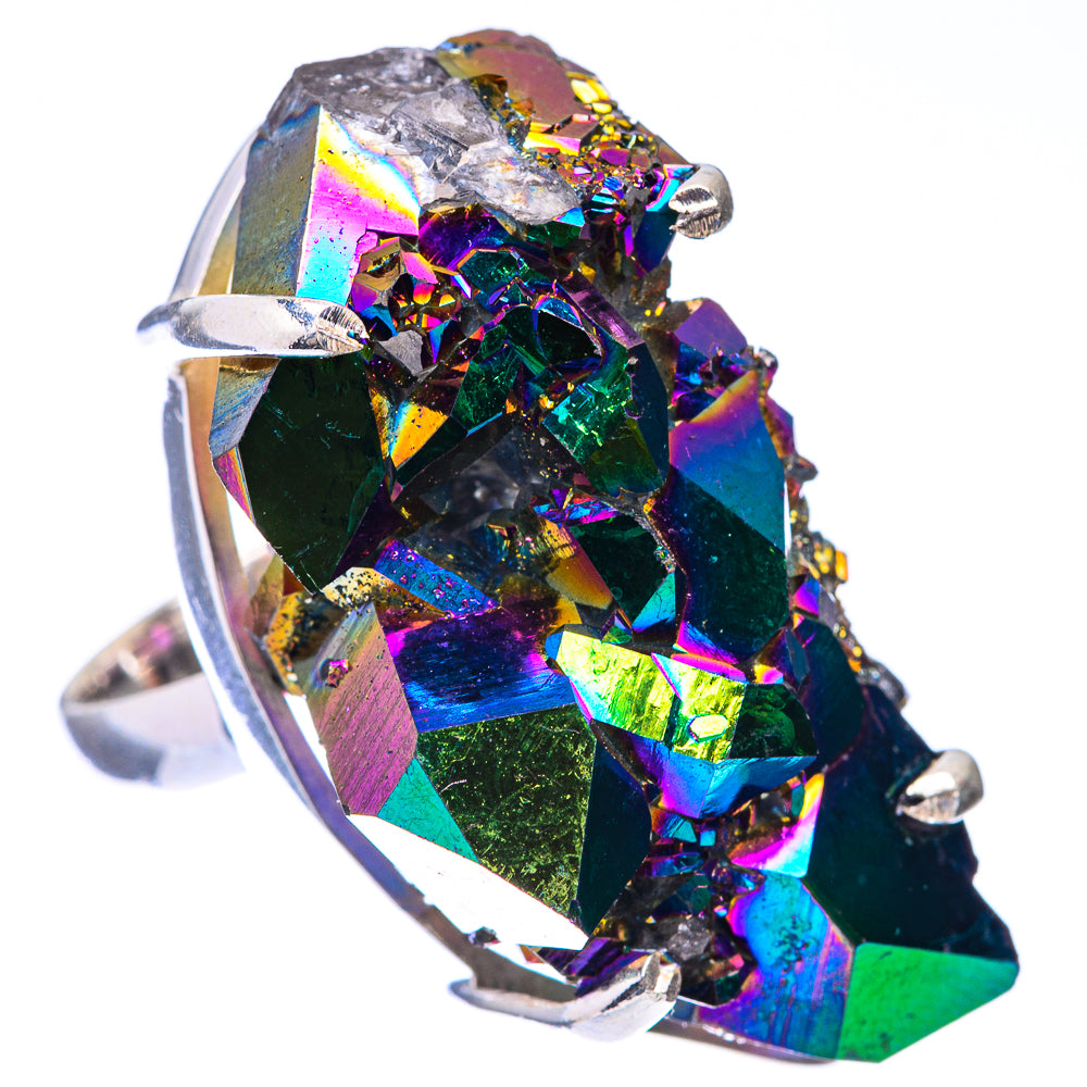 Large Titanium Sunshine Druzy Ring Size 7 (925 Sterling Silver) R141647
