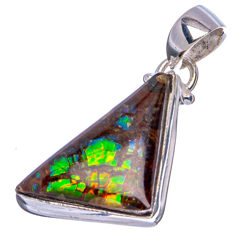 Rare Canadian Ammolite Pendant 1 3/8" (.925 Sterling Silver)