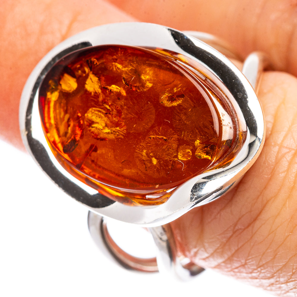 Baltic Amber Ring Size 8.25 (925 Sterling Silver) R1852