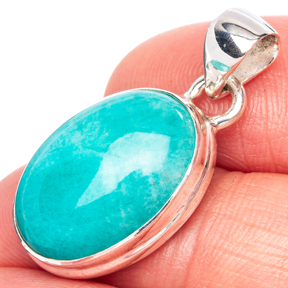 Amazonite Pendant 1 1/8" (925 Sterling Silver) P41774