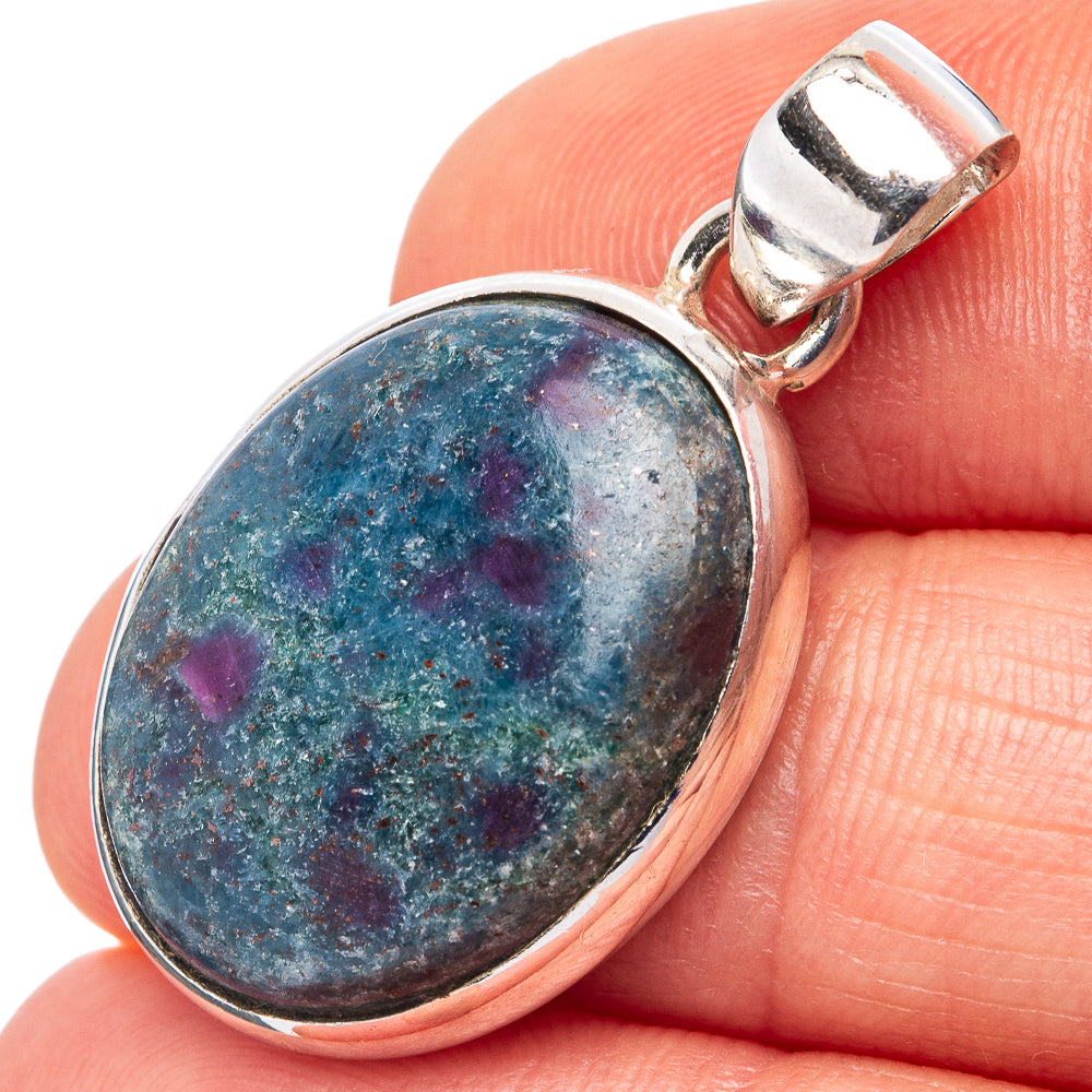 Ruby In Kyanite Pendant 1 1/4" (.925 Sterling Silver)