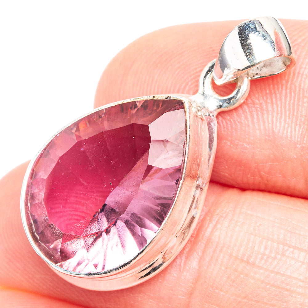 Faceted Color Change Alexandrite (Lab.) Pendant 1 1/8" (925 Sterling Silver) P39240