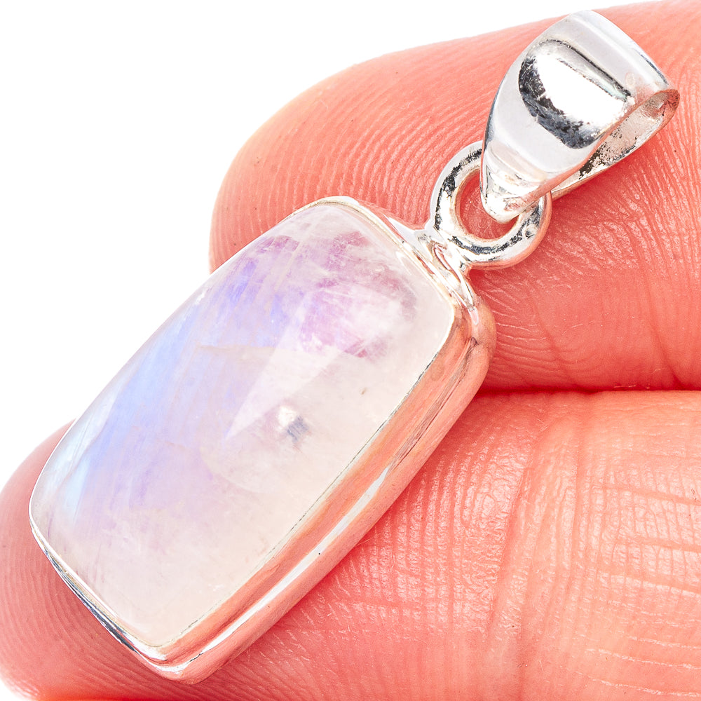 Rainbow Moonstone Pendant 1 1/8" (925 Sterling Silver) P44286