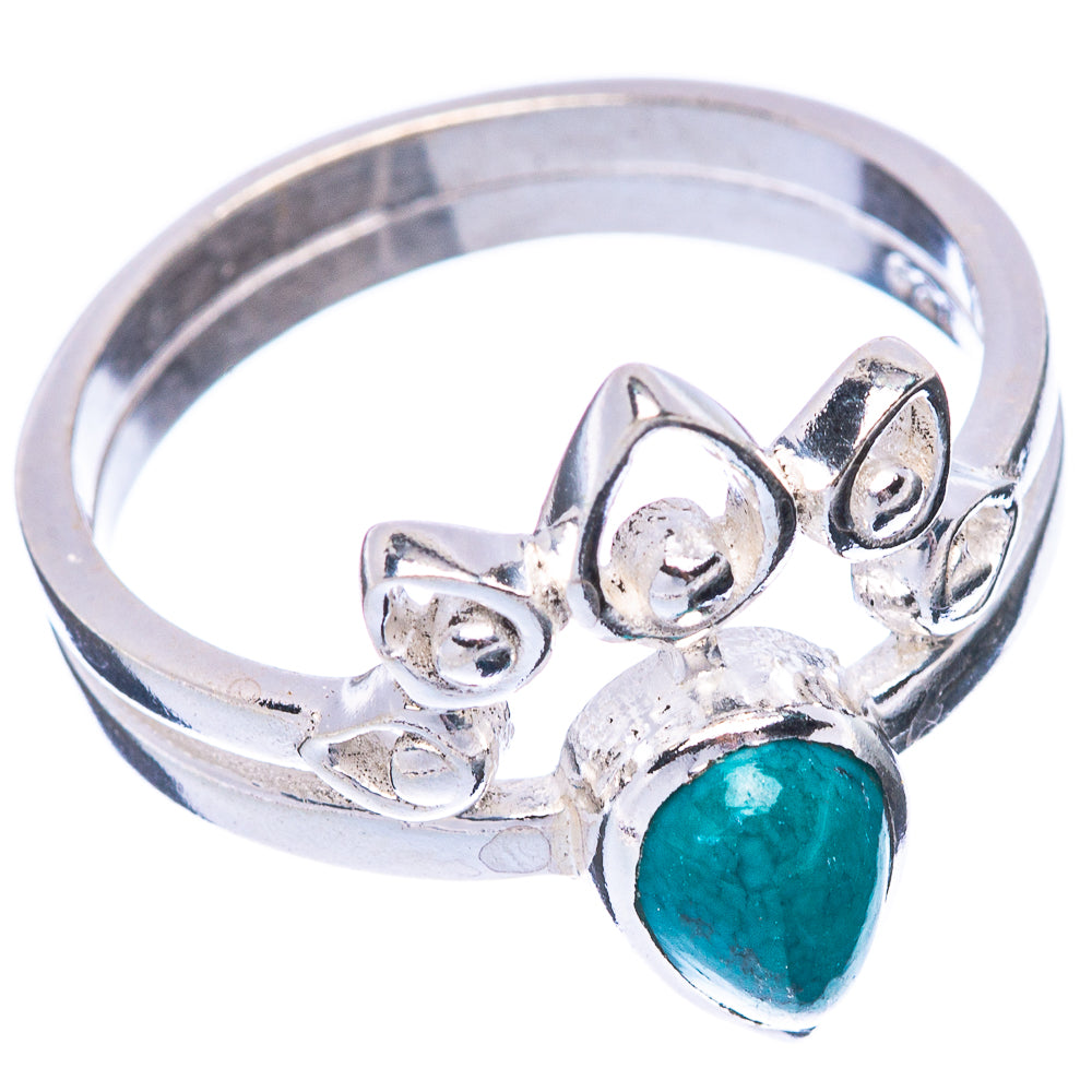 Tibetan Turquoise Ring Size 8 (925 Sterling Silver) R5497